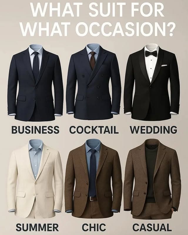 What Suit to Wear for Each Occasion: Business, Wedding, Cocktail, Summer, and Casual